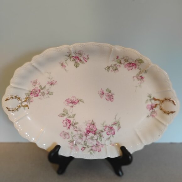 Haviland Limoges Vintage Floral Oval Platter 12" - Picture 1 of 4